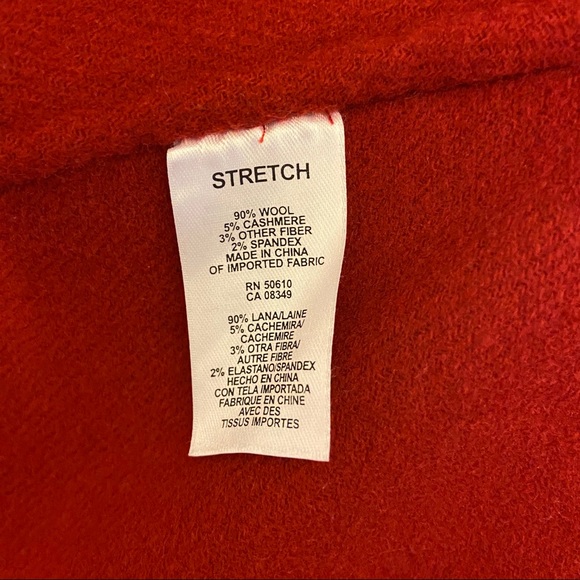 Anne Klein Peplum Wool Cashmere Blend Coat MP Red - Picture 4 of 11